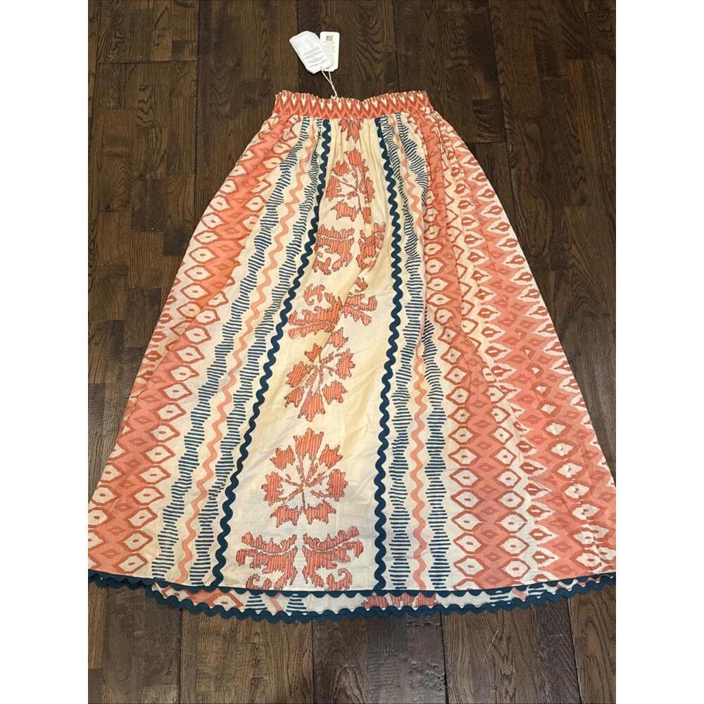 ASH & EDEN Maira Maxi Skirt – Orange Printed – Size M – NWT – Originally $230 - Picture 8 of 8
